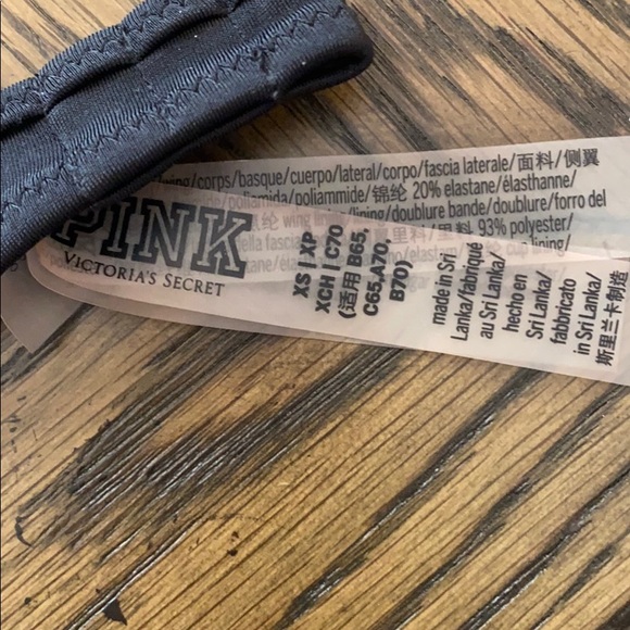 PINK black bathing suit top - Picture 2 of 2